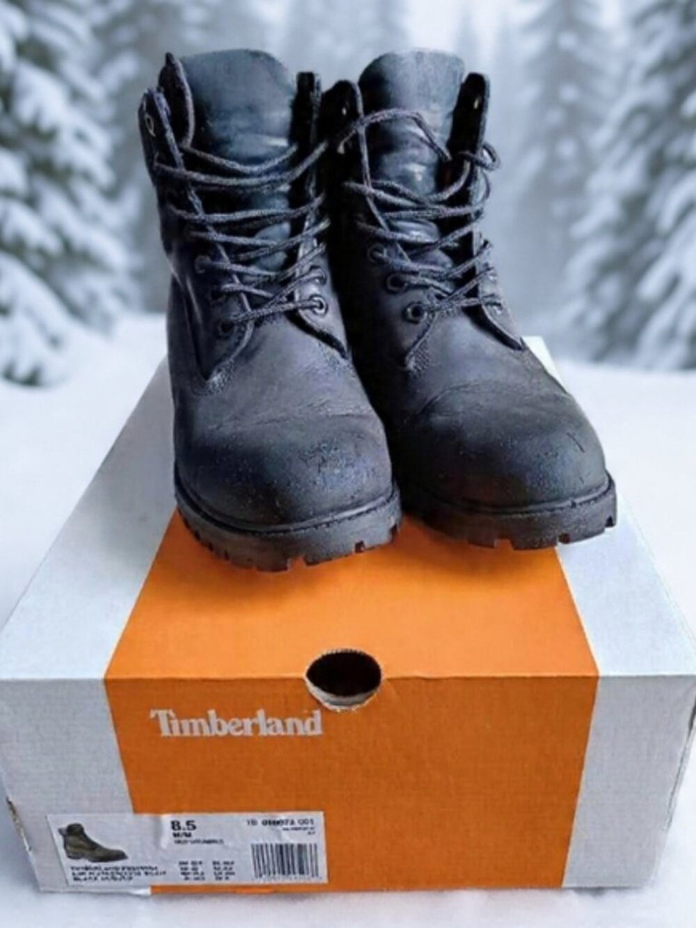 US8.5M⚫Timberland Premium 6IN Waterproof Boots Black Nubuck Men's/Hommes